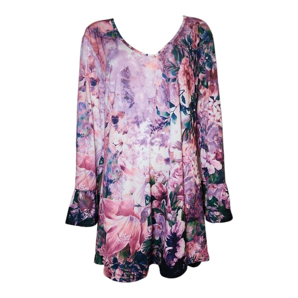Azalea by Firmiana Top Womens Plus Size 3XL Pink Floral Forest Feminine‎ Pretty